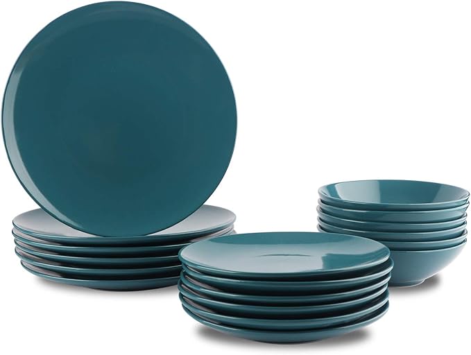Basics 18‑Piece Dinnerware Set in Deep Teal
