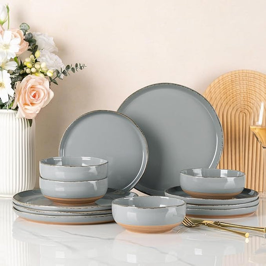 AmorArc 12‑Piece Ceramic Dinnerware Set (for 4)