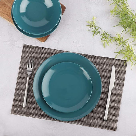 Basics 18‑Piece Dinnerware Set in Deep Teal